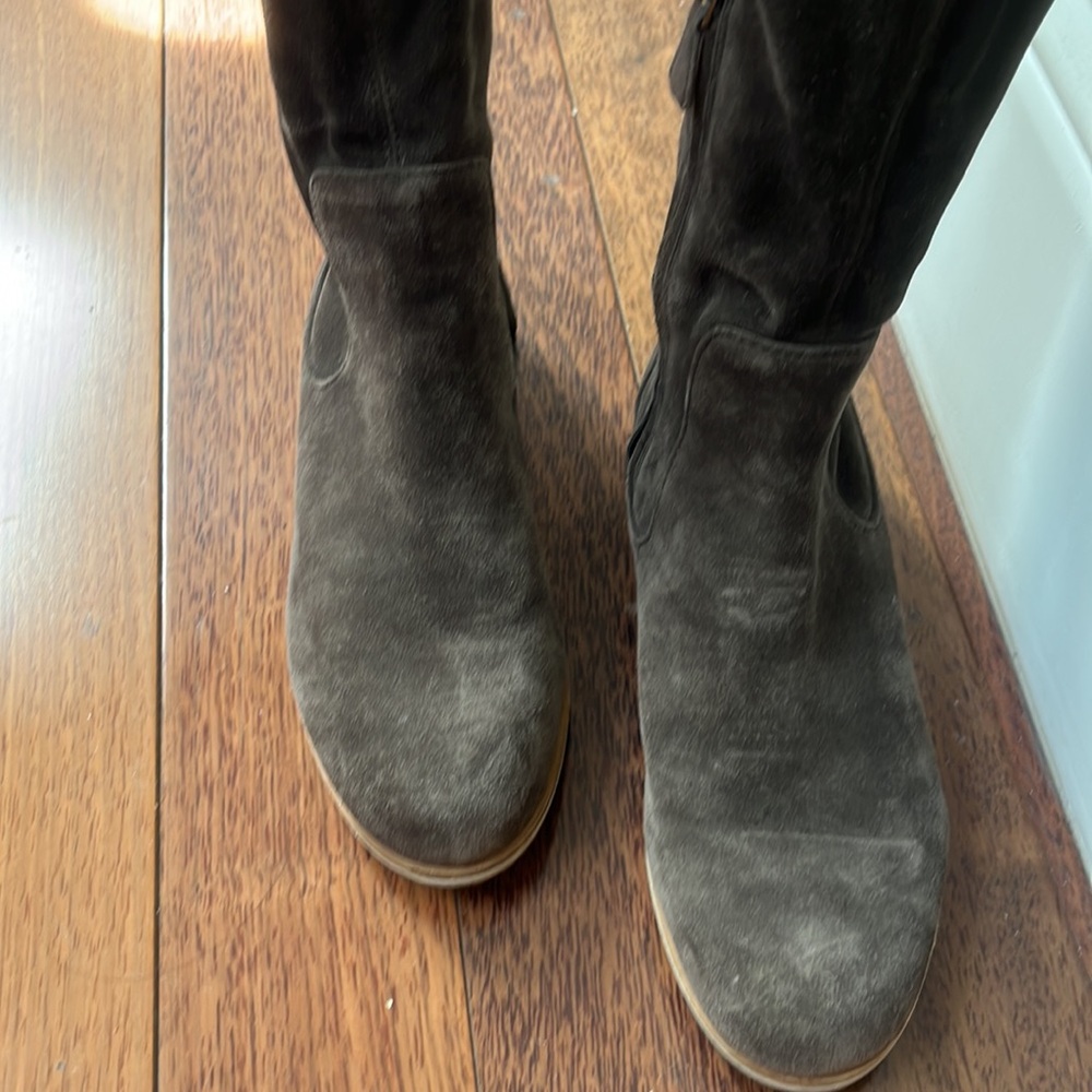 Prada | Brown Suede Tall Boots 36.6 Leather - Picture 4 of 11